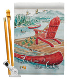 Find Me At The Lake - Outdoor Nature Vertical Impressions Decorative Flags HG109069 Made In USA
