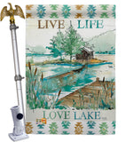 Live Life Lake - Outdoor Nature Vertical Impressions Decorative Flags HG109072 Made In USA