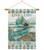 Live Life Lake - Outdoor Nature Vertical Impressions Decorative Flags HG109072 Made In USA