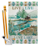 Live Life Lake - Outdoor Nature Vertical Impressions Decorative Flags HG109072 Made In USA