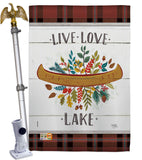 Live Love Lake - Outdoor Nature Vertical Impressions Decorative Flags HG109073 Made In USA