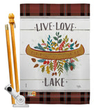 Live Love Lake - Outdoor Nature Vertical Impressions Decorative Flags HG109073 Made In USA