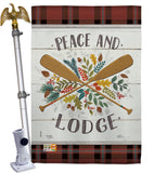 Peace And Lodge - Outdoor Nature Vertical Impressions Decorative Flags HG109074 Made In USA