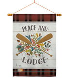 Peace And Lodge - Outdoor Nature Vertical Impressions Decorative Flags HG109074 Made In USA