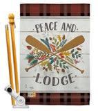 Peace And Lodge - Outdoor Nature Vertical Impressions Decorative Flags HG109074 Made In USA