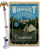 Around the Campfire - Outdoor Nature Vertical Impressions Decorative Flags HG109078 Made In USA