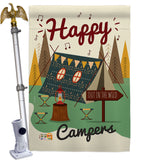 Happy Campers - Outdoor Nature Vertical Impressions Decorative Flags HG137011 Made In USA