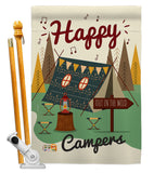 Happy Campers - Outdoor Nature Vertical Impressions Decorative Flags HG137011 Made In USA