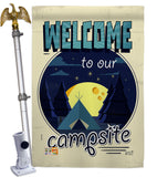 Welcome Campsite - Outdoor Nature Vertical Impressions Decorative Flags HG137061 Made In USA