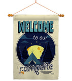 Welcome Campsite - Outdoor Nature Vertical Impressions Decorative Flags HG137061 Made In USA