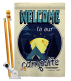 Welcome Campsite - Outdoor Nature Vertical Impressions Decorative Flags HG137061 Made In USA