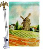 Hillside Windmills - Outdoor Nature Vertical Impressions Decorative Flags HG192526 Made In USA