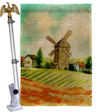 Hillside Windmills - Outdoor Nature Vertical Impressions Decorative Flags HG192526 Made In USA