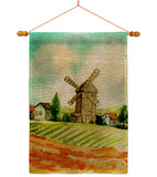 Hillside Windmills - Outdoor Nature Vertical Impressions Decorative Flags HG192526 Made In USA