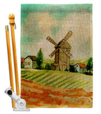 Hillside Windmills - Outdoor Nature Vertical Impressions Decorative Flags HG192526 Made In USA