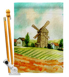 Hillside Windmills - Outdoor Nature Vertical Impressions Decorative Flags HG192526 Made In USA