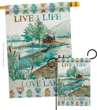 Live Life Lake - Outdoor Nature Vertical Impressions Decorative Flags HG109072 Made In USA