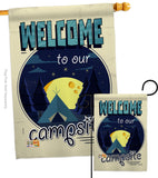 Welcome Campsite - Outdoor Nature Vertical Impressions Decorative Flags HG137061 Made In USA