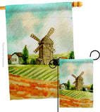 Hillside Windmills - Outdoor Nature Vertical Impressions Decorative Flags HG192526 Made In USA