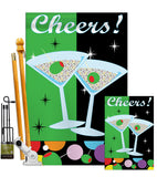 Cheers - Party & Celebration Special Occasion Vertical Applique Decorative Flags HG115052