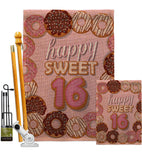 Sweet sixteen - Party & Celebration Special Occasion Vertical Impressions Decorative Flags HG115175 Made In USA