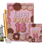 Sweet sixteen - Party & Celebration Special Occasion Vertical Impressions Decorative Flags HG115175 Made In USA