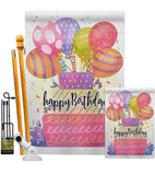 Happy Birthday Balloon - Party & Celebration Special Occasion Vertical Impressions Decorative Flags HG115182 Made In USA