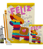 Feliz Cumpleaños - Party & Celebration Special Occasion Vertical Impressions Decorative Flags HG137194 Made In USA