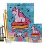 Unicorn Party - Party & Celebration Special Occasion Vertical Impressions Decorative Flags HG192170 Made In USA