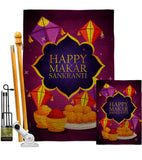 Happy Makar Sankranti - Party & Celebration Special Occasion Vertical Impressions Decorative Flags HG192593 Made In USA