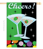 Cheers - Party & Celebration Special Occasion Vertical Applique Decorative Flags HG115052