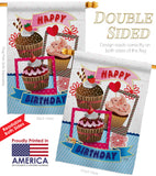 Birthday Cupcake - Party & Celebration Special Occasion Vertical Impressions Decorative Flags HG115096 Made In USA