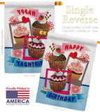 Birthday Cupcake - Party & Celebration Special Occasion Vertical Impressions Decorative Flags HG115096 Made In USA