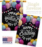 Birthday to You - Party & Celebration Special Occasion Vertical Impressions Decorative Flags HG115150 Made In USA