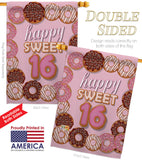 Sweet sixteen - Party & Celebration Special Occasion Vertical Impressions Decorative Flags HG115175 Made In USA