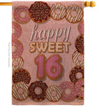 Sweet sixteen - Party & Celebration Special Occasion Vertical Impressions Decorative Flags HG115175 Made In USA