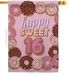 Sweet sixteen - Party & Celebration Special Occasion Vertical Impressions Decorative Flags HG115175 Made In USA