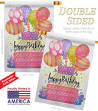 Happy Birthday Balloon - Party & Celebration Special Occasion Vertical Impressions Decorative Flags HG115182 Made In USA