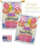 Happy Birthday Balloon - Party & Celebration Special Occasion Vertical Impressions Decorative Flags HG115182 Made In USA