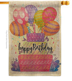 Happy Birthday Balloon - Party & Celebration Special Occasion Vertical Impressions Decorative Flags HG115182 Made In USA