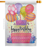 Happy Birthday Balloon - Party & Celebration Special Occasion Vertical Impressions Decorative Flags HG115182 Made In USA