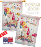 Unicorn Birthday - Party & Celebration Special Occasion Vertical Impressions Decorative Flags HG137163 Made In USA