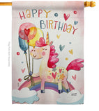 Unicorn Birthday - Party & Celebration Special Occasion Vertical Impressions Decorative Flags HG137163 Made In USA