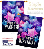 Happy Birthday Balloon - Party & Celebration Special Occasion Vertical Impressions Decorative Flags HG137180 Made In USA