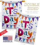 It's Your Day - Party & Celebration Special Occasion Vertical Impressions Decorative Flags HG192169 Made In USA