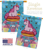 Unicorn Party - Party & Celebration Special Occasion Vertical Impressions Decorative Flags HG192170 Made In USA