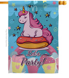 Unicorn Party - Party & Celebration Special Occasion Vertical Impressions Decorative Flags HG192170 Made In USA