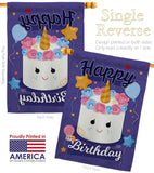 Unicorn Birthday Cake - Party & Celebration Special Occasion Vertical Impressions Decorative Flags HG192171 Made In USA