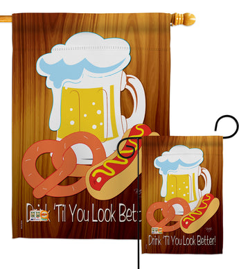 Drink 'Til You Look Better - Party & Celebration Special Occasion Vertical Impressions Decorative Flags HG115065 Made In USA