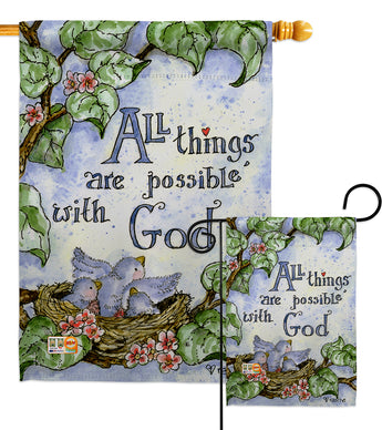 All Things Are Possible With God - Impressions Decorative Garden Flag G165110-BO
